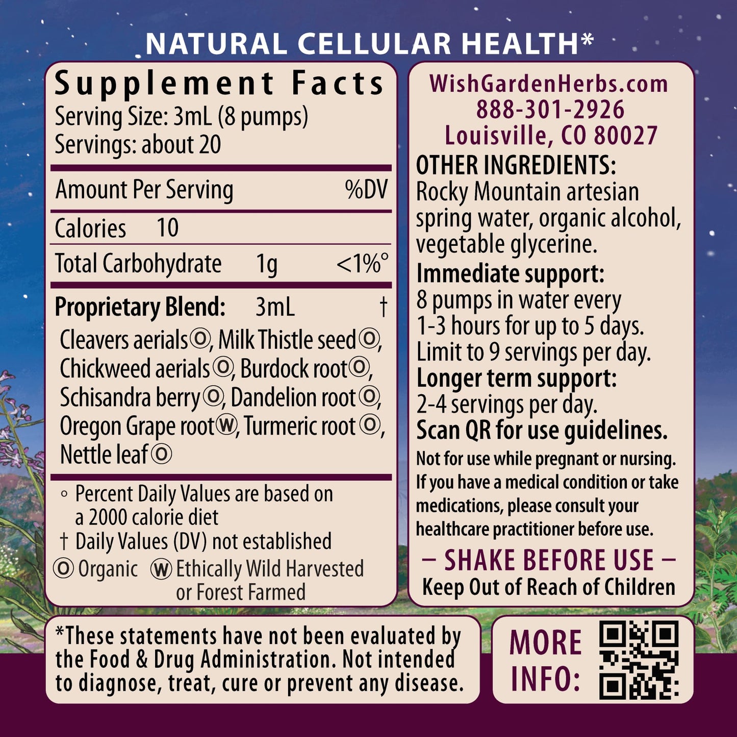 WishGarden Herbs Deep Cleanse - Plant-Based Herbal Cleansing Supplement with Organic Milk Thistle Seed & Burdock Root Promotes Organ Cleansing, Supports Liver, Kidney, Lymph & Cellular Health, 4oz