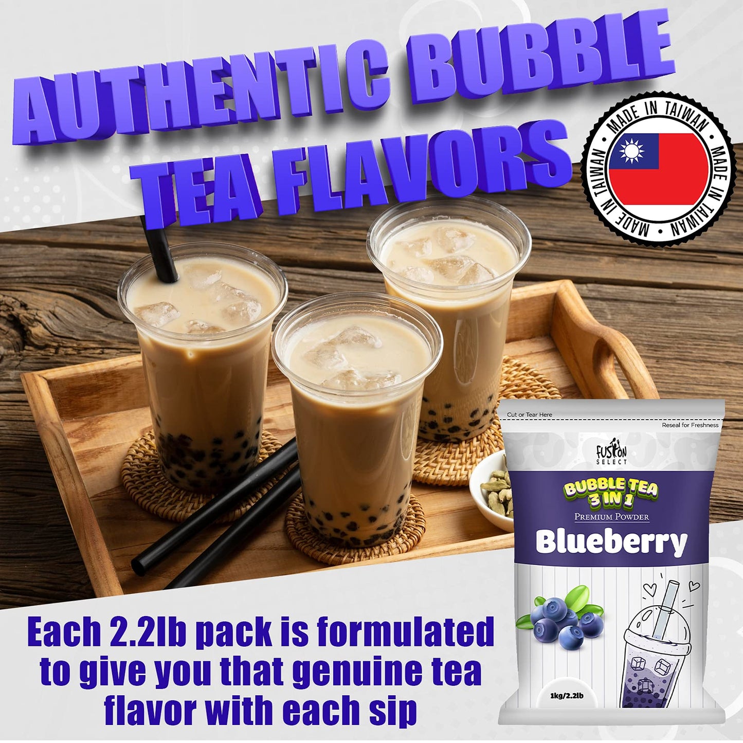 Fusion Select 22lb Taro Milk Tea Powder Taro Powder For Bubble Tea Flavored 3in1 Drink Powder with Cream  Sugar  Instant PreMixed Beverage for Hot or Cold Blends or Yummy Frappes