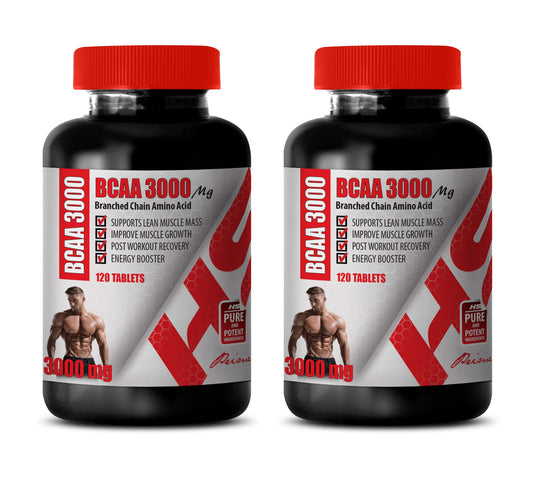 Muscle Builder Pills for Men - BRANCHED Chain Amino Acid - BCAA 3000MG - bcaa Train and Recover - 2 Bottles 240 Tablets