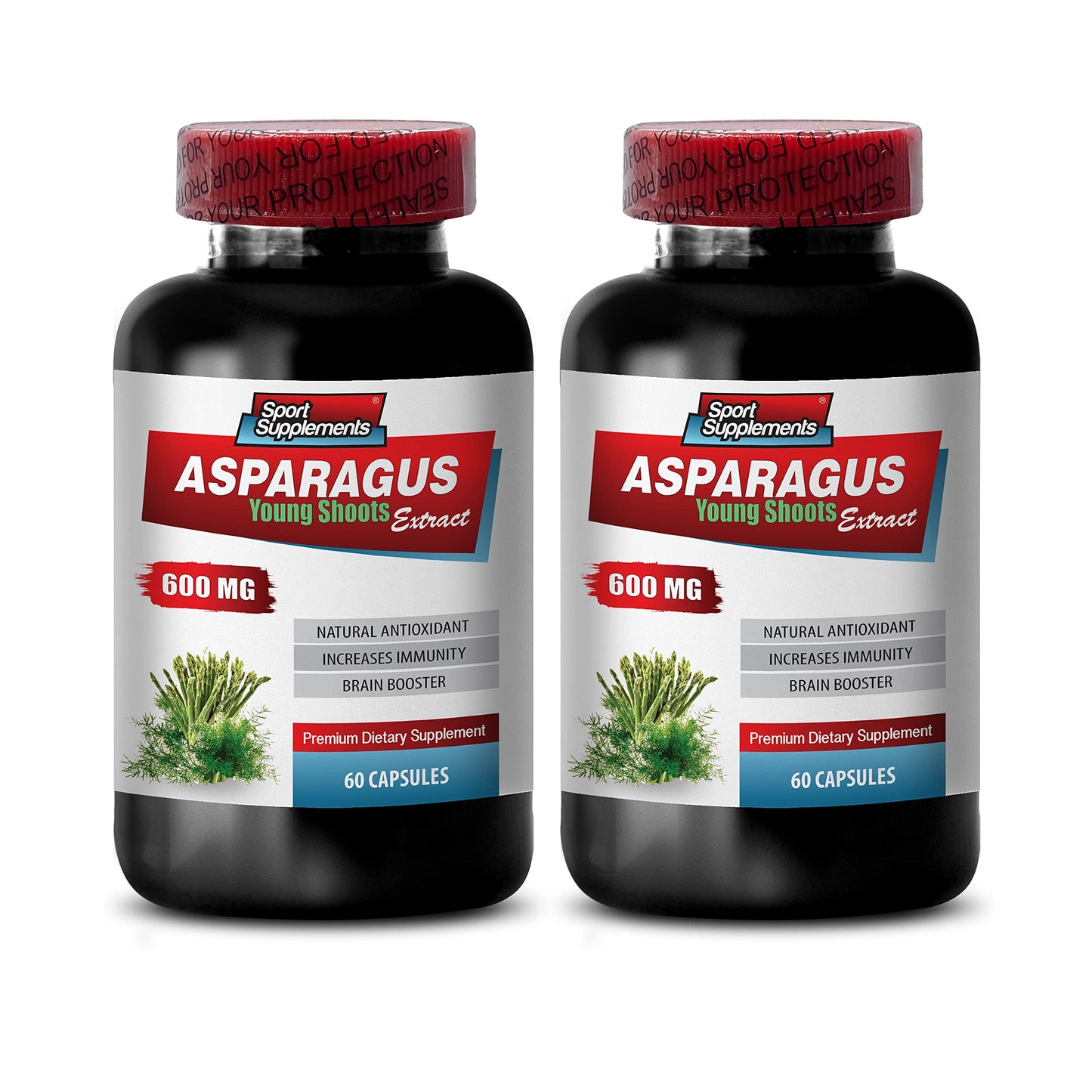 Diuretic Pills - Asparagus 600 MG - Young Shoots Extract - Premium Dietary Supplement - antioxidant Supplement for Skin - Asparagus Extract, antioxidant Supplement, Asparagus Pills - 2B 120 Capsules