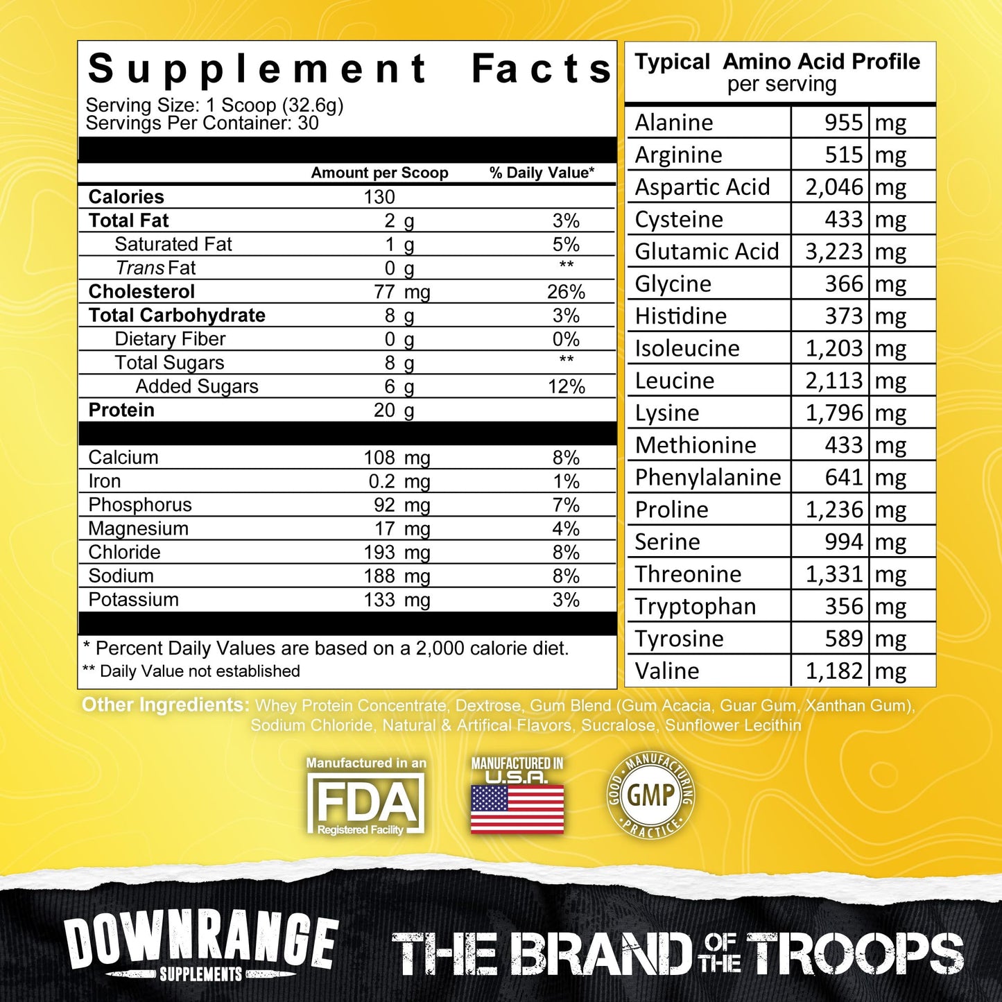 DownRange Mermite Whey Protein Powder, Post Workout Muscle Recovery and Energy Support, Drink Mix Supplement with 20g Whey Protein, 9g Amino Acid, 30 Servings (Banana)