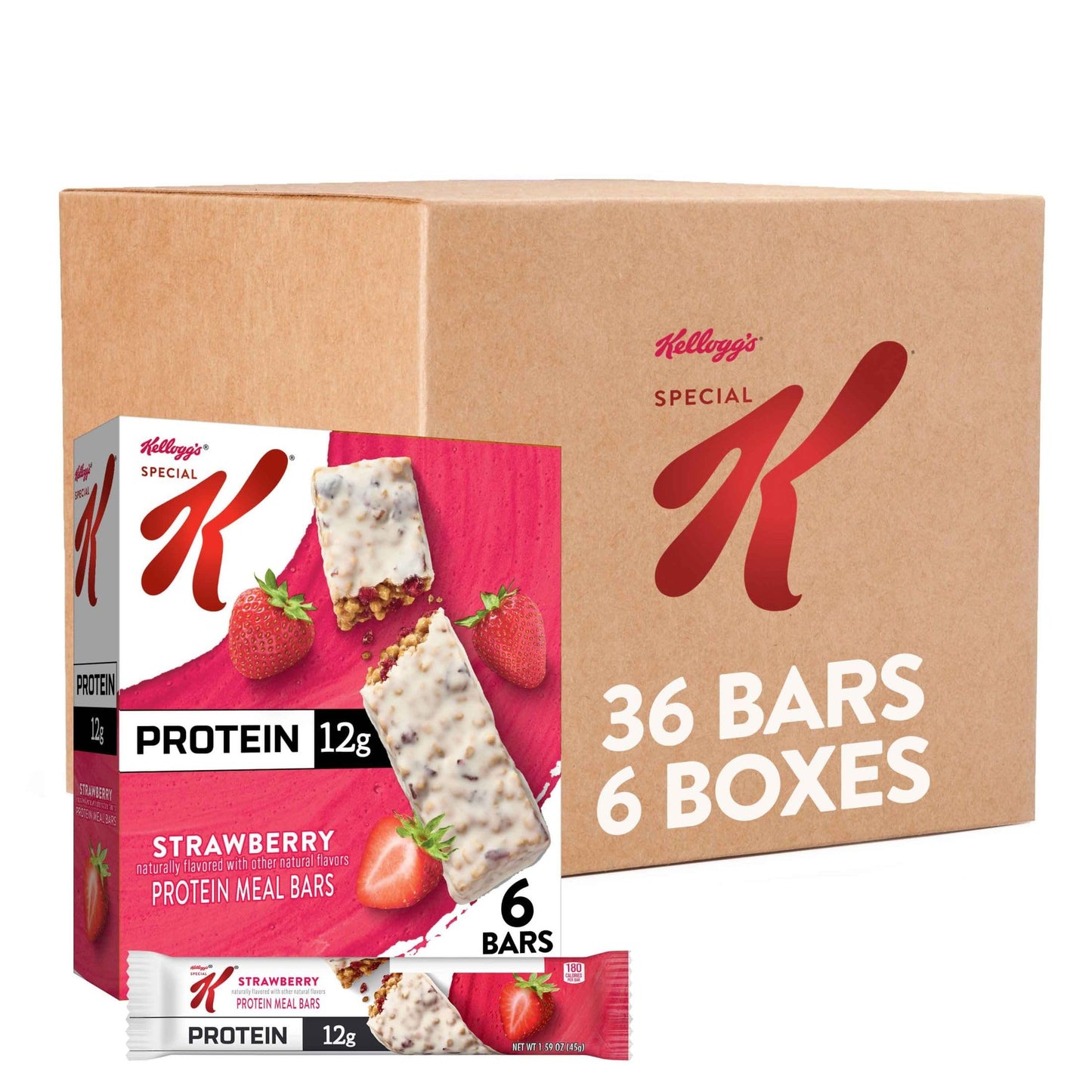 Special K Protein Meal Bars 12g of Protein Good Source of Fiber Strawberry 6 Boxes 36 Bars