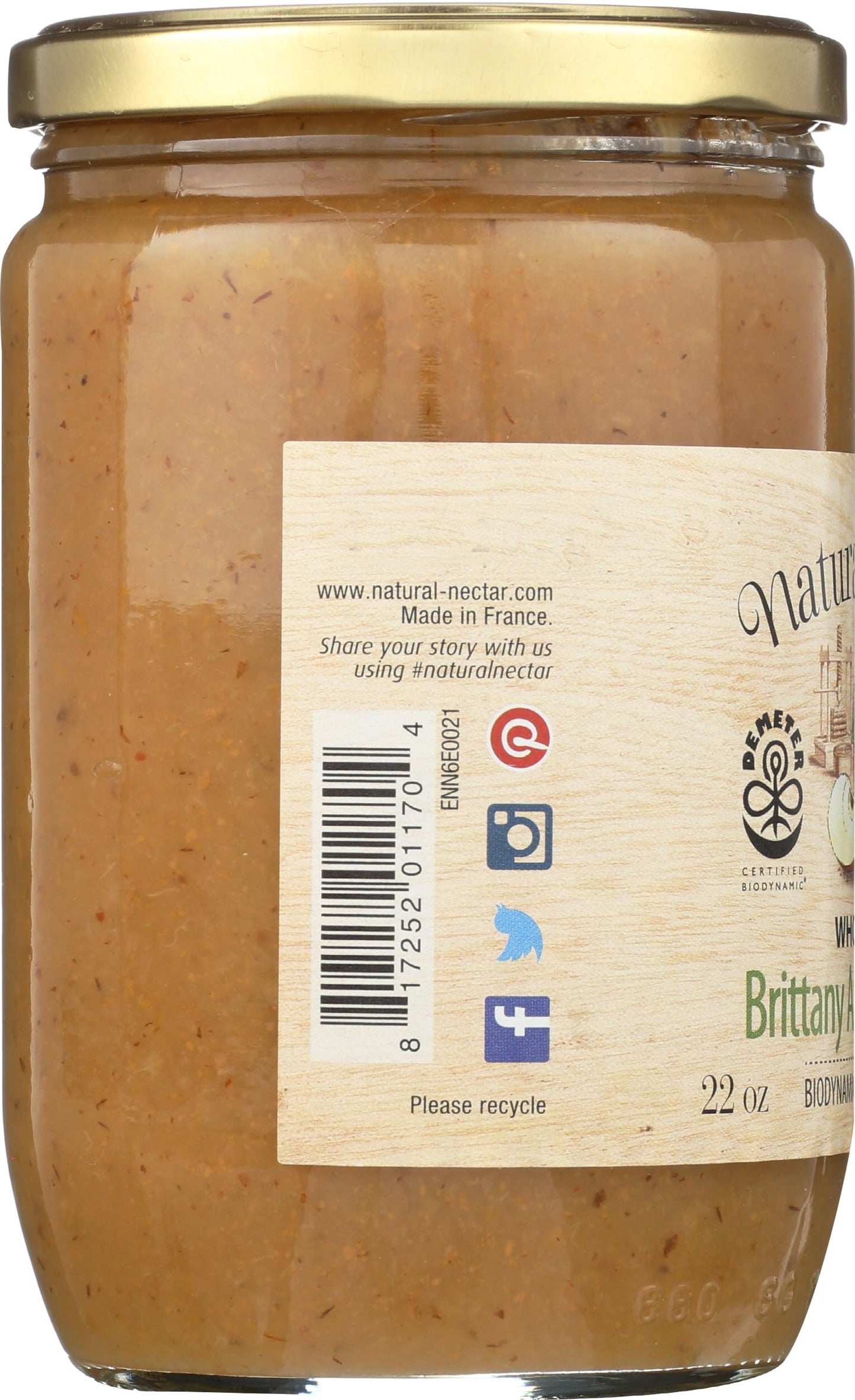 Natural Nectar Apple sauce Pear Biodynamic 22 Oz