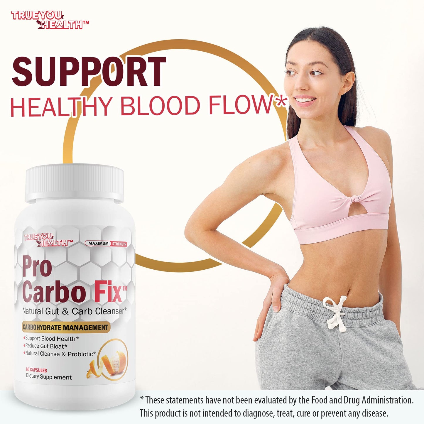 Pro Carbo Fix - Natural Gut & Carb Cleanse Supplement - Plant Based Formula w/Probiotics - Support Digestive Health & Blood Health - Help Flush Carbs & Toxins - Promote Regularity & Reduced Gut Bloat