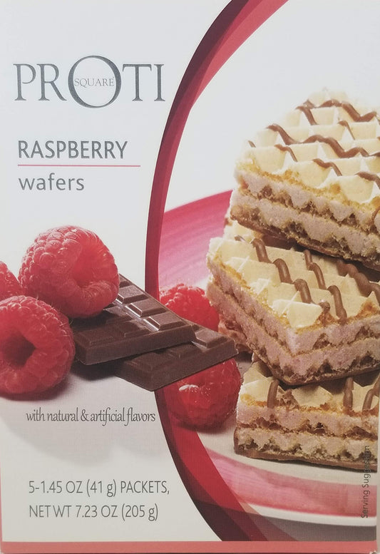 Proti Fit High Protein Wafer Bar - Raspberry (5 servings/box) - Trans Fat Free, Aspartame Free, Cholesterol Free