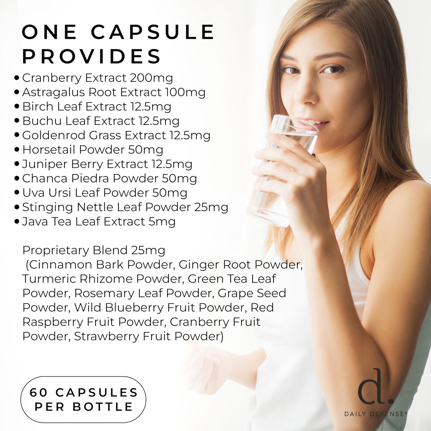 Daily Defense Kidney Support Supplement Kidney Cleanse & Detox Vitamins with Chanca Piedra, Astragalus Root, Cranberry Extract, Stinging Nettle Leaf, Horsetail Powder, Juniper Berry & More - 60 Caps