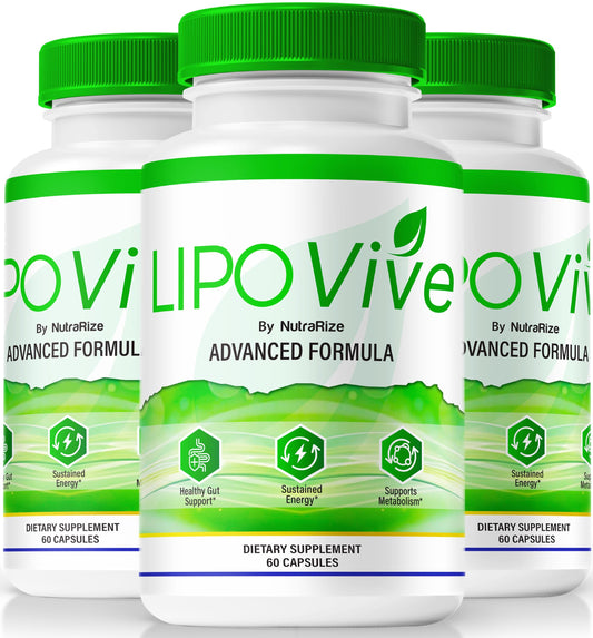 (3 Pack) LipoVive Capsules, Official Lipo-Vive Pro Advanced Formula to Support Energy Throughout The Day, Mounja Mounj Natural LipoViv Capsulas lipoviv Detox Cleanse Premium Ingredients (180 Capsules)