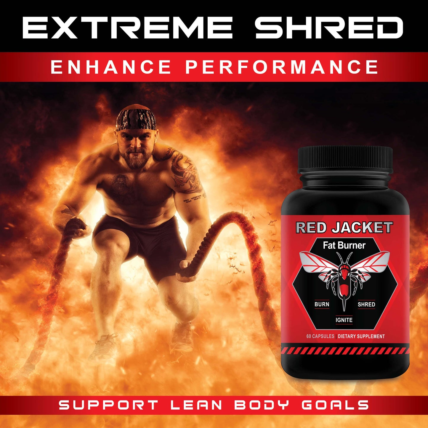 Red Jacket Thermogenic Fat Burner - Advanced Weight Loss Pills for Energy Boost, Metabolism Ignite, Extreme Shred, and Focus - Ultra Potent Diet Supplement for Lean Body and Performance Power