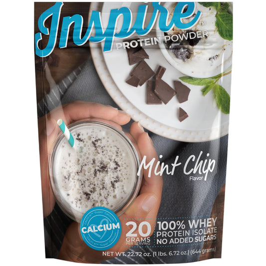 Bariatric Eating Inspire Mint Chip Whey Protein Isolate Powder with Calcium (20 Servings)