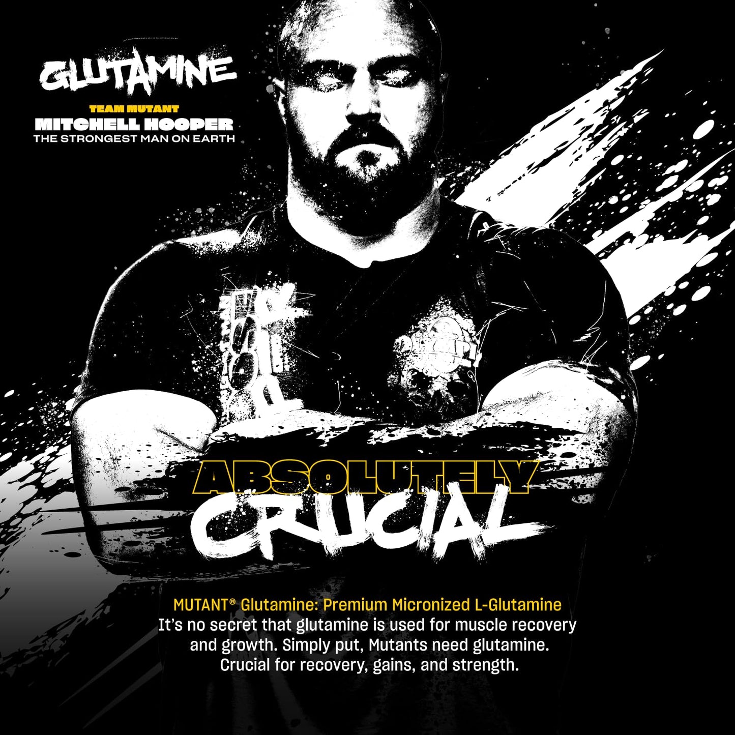 Mutant Glutamine - 100% Pure Workout Supplement to Help Replenish Glutamine Levels for Improved Muscle Repair, Immune and Digestive System Support After Physical Activity - 300 g - Unflavored