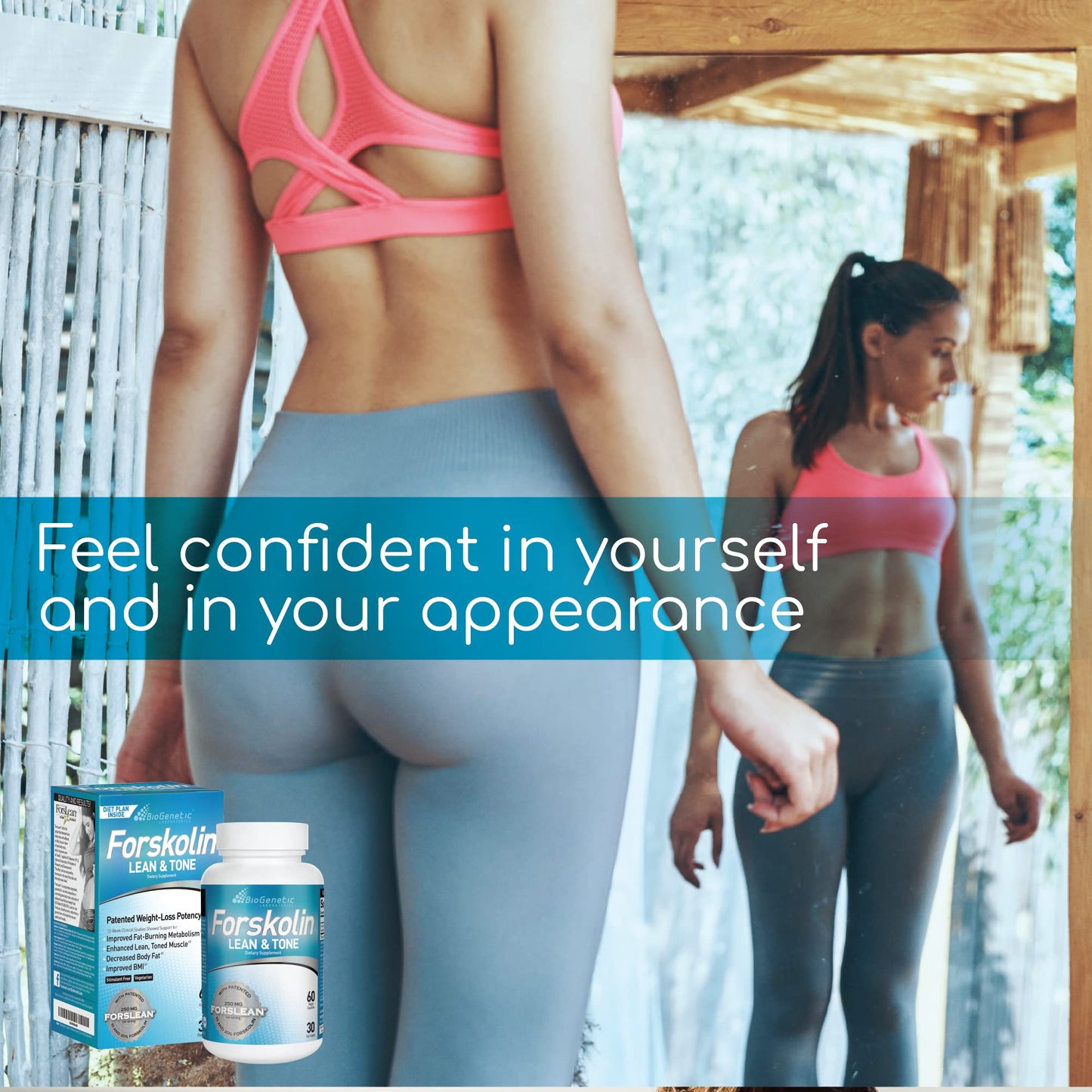 BioGenetic Labs Forskolin Lean & Tone - Weight Loss Pills - Body Toning Formula Fat Burner and Maintenance of Muscle Mass for Men and Women Appetite Suppressant - 60 Capsules - Vegetarian