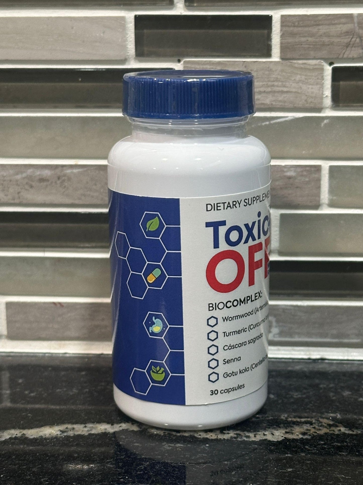 1 Pack Toxic Off Natural Detox 30 Capsules 1 Bottle Improved Formula Toxic Off Plus 1 Month of Treatment