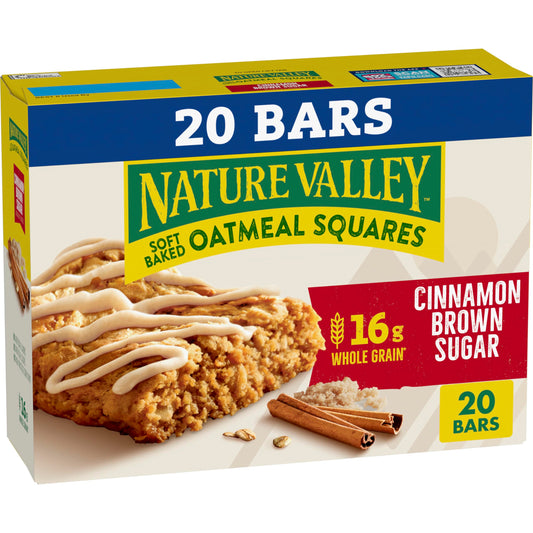 Nature Valley SoftBaked Oatmeal Squares Cinnamon Brown Sugar 20 Count 248 OZ