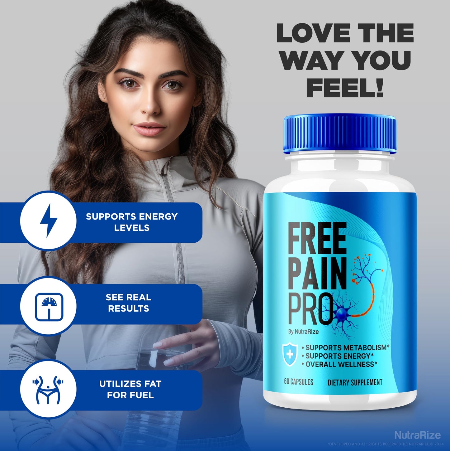 NutraRize (2 Pack) Free Pain Pro Capsules, Official Keto Formula for Fit and Healthy Body, All Natural Supplement to Support Overall Wellness, Premium FreePainPro Pills Review (120 Capsules)