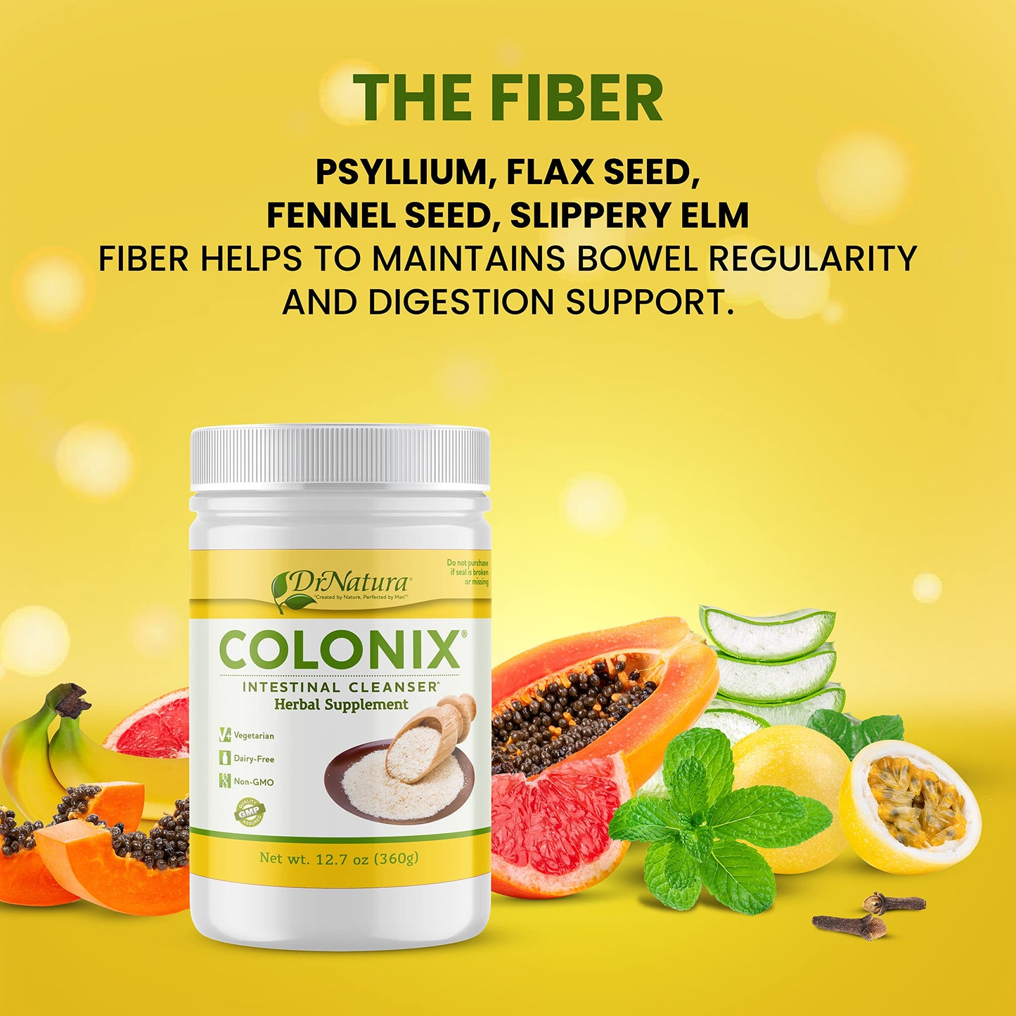 DrNatura Colonix Kit Whole Psyllium Husk Powder for Colon Cleanse, 30 Day Pack Colon Cleanser (16 oz)