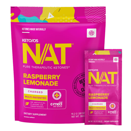 Keto//OS NAT® Raspberry Lemonade - Charged - Supplement for Men and Women (20 Count)