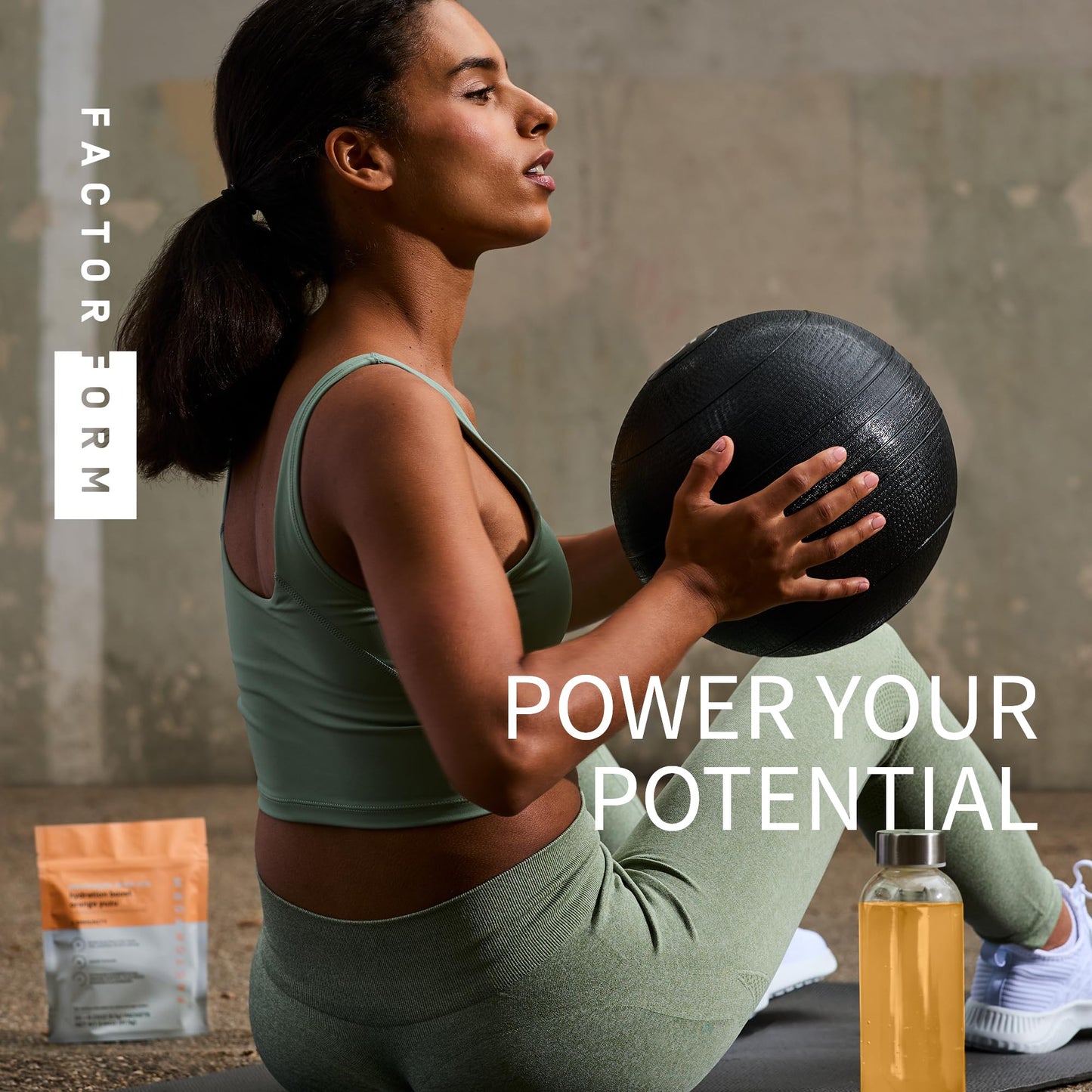 FACTOR FORM Hydration Boost Electrolyte Powder | 1800mg Electrolytes | Vitamin C, D, B6 & B12 for Energy & Immunity | No Added Sugar | 5 Calories | 15 Packets | Orange Yuzu Flavor