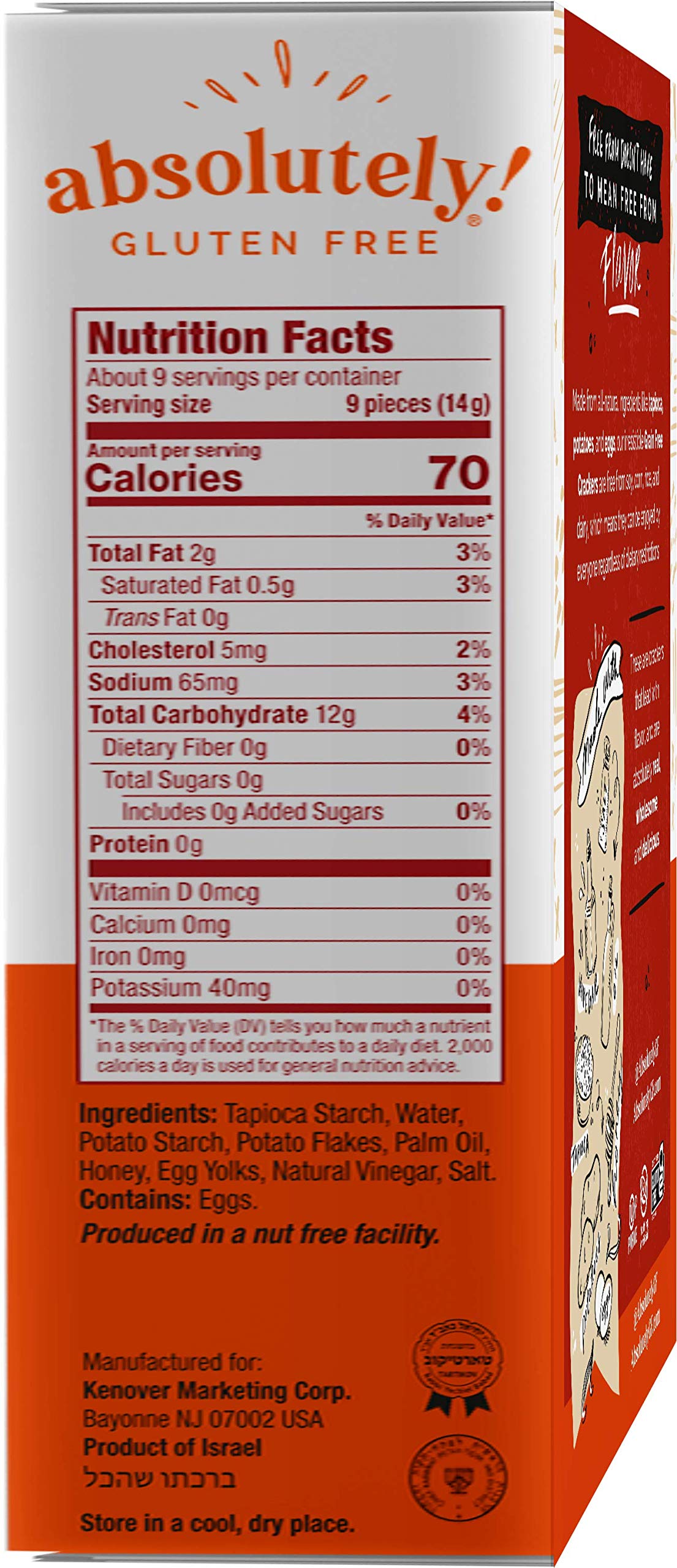 Absolutely Gluten Free Original Crackers 44 Ounce Pack of 3