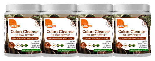 Zahler Colon Cleanse 10-Day Detox Cleanse - Cucumber Mint Flavor - Herbal Digestive Wellness - Colon Cleanser & Detox for Bowel Movement, Body Detox, Digestion Aid for Women and Men - 3.5 oz (4 Pack)