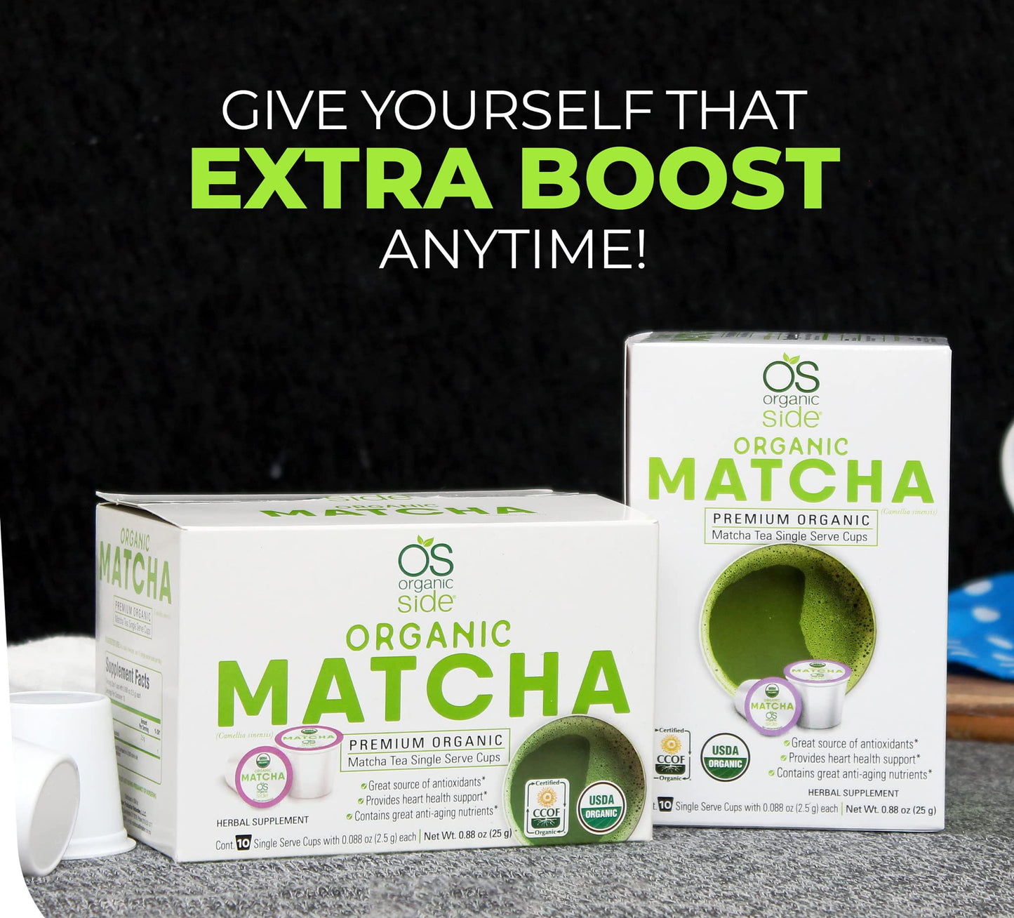 greenside Detox Herbal Tea Single Serve Cups Matcha - Contains Anti-aging nutrients and Antioxidants - Herbal Body Supplements - 10 Cups (3-gram Serving/cup)