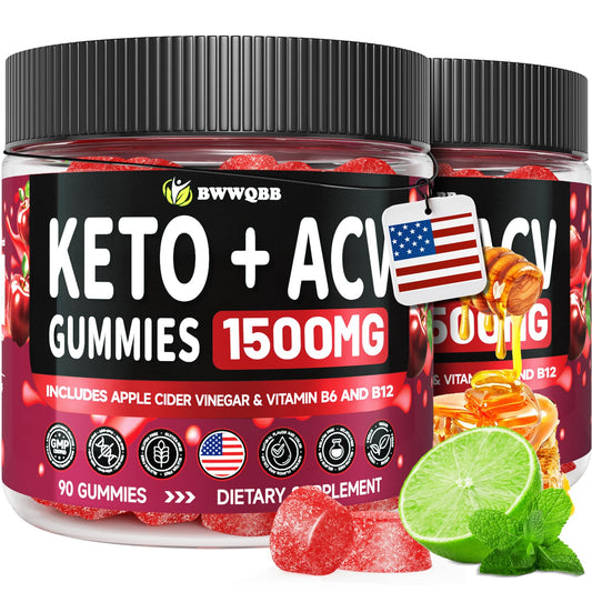 2 Pack Keto ACV Gummies Advanced Formula 1500mg, 180 Vegan Gelatin-Free Advanced Apple Cider Vinegar Gummies with Pomegranate & Beetroot, Natural Ingredients, Alternative to Keto Drops