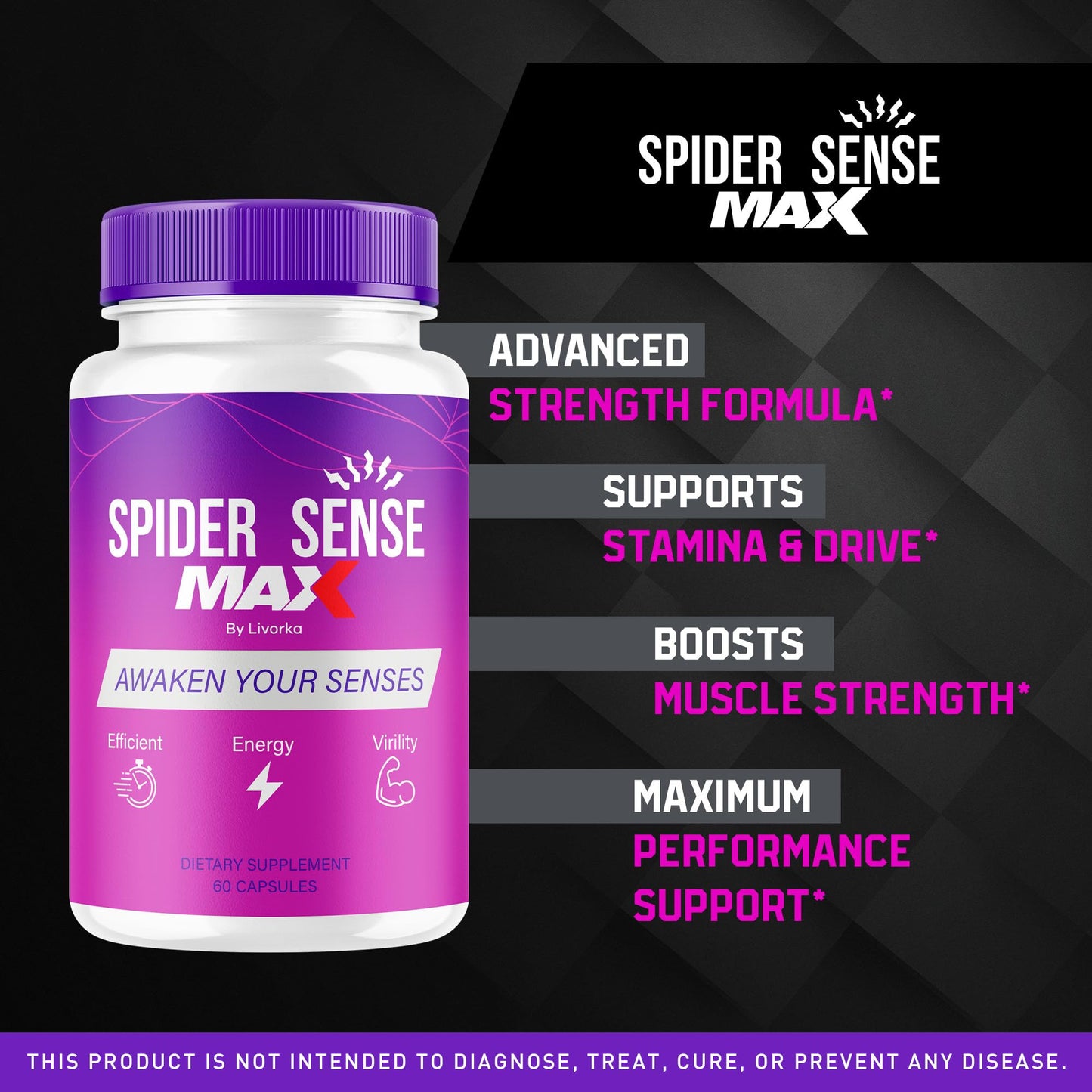 Spider Sense Max Pills for Men - SpiderSense Max Capsules for Men Advanced Formula 2025, 1 Bottle for 1 Month