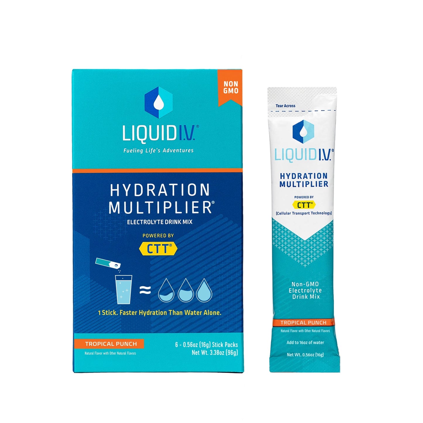 Liquid I.V., Hydration Multiplier Drink Mix Tropical Punch, 6 Count