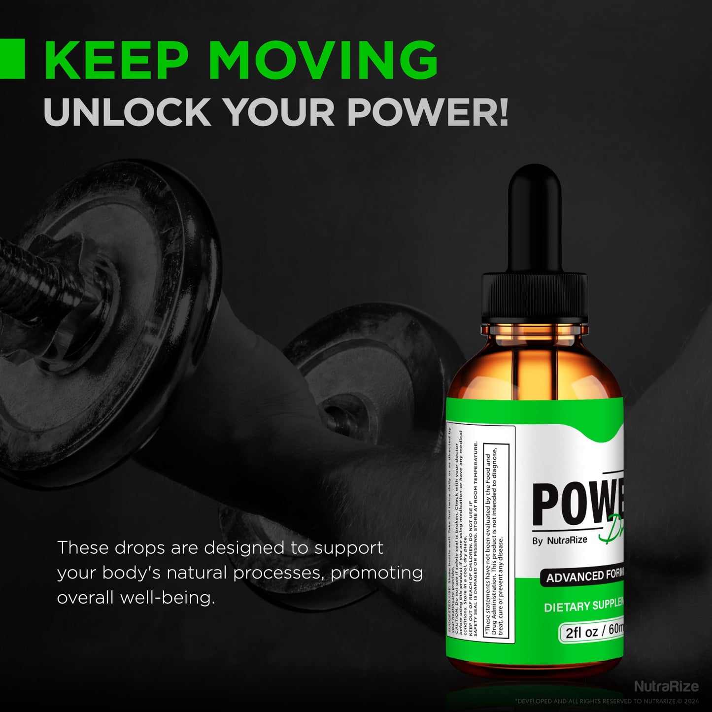 NutraRize Power Drops, Official Power Drops, All-Natural Liquid Formula to Support Stamina, Energy and Overall Well-Being, Premium PowerDrops Gotas Review (30 Servings)