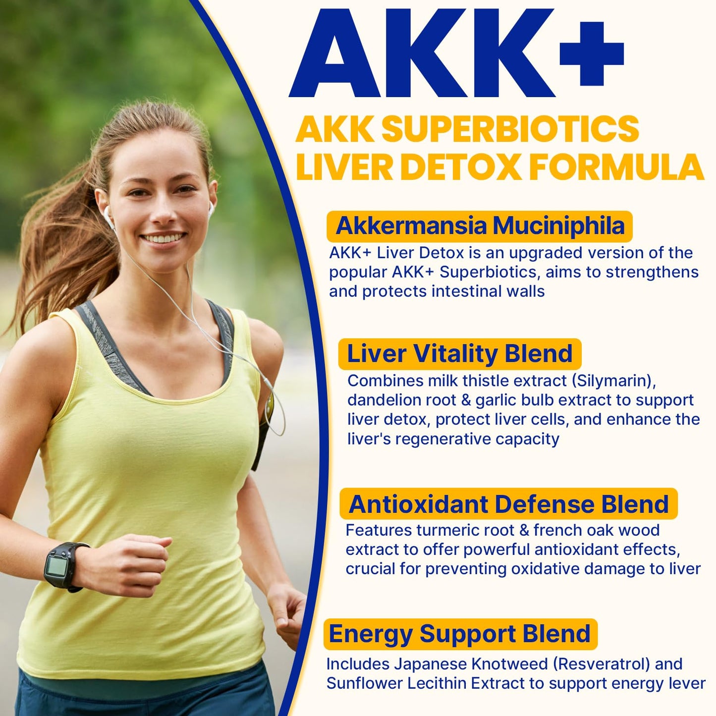 Akk+ Superbiotics Liver Detox, Akkermansia Probiotic 20 Billion Afu with Milk Thistle, Taraxasterol, GLP1 supplement, for Liver Cleanse Detox & Repair & Renew, Antioxidant, Gut, Skin Health, 120 Count