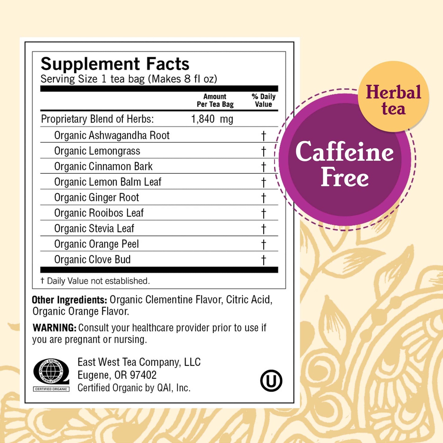 Yogi Tea Sweet Clementine Stress Support Tea  16 Tea Bags per Pack 4 Packs  Stress Support Herbal Tea  Calming Adaptogen Tea  Includes Ashwagandha Root Lemongrass Cinnamon Bark  More