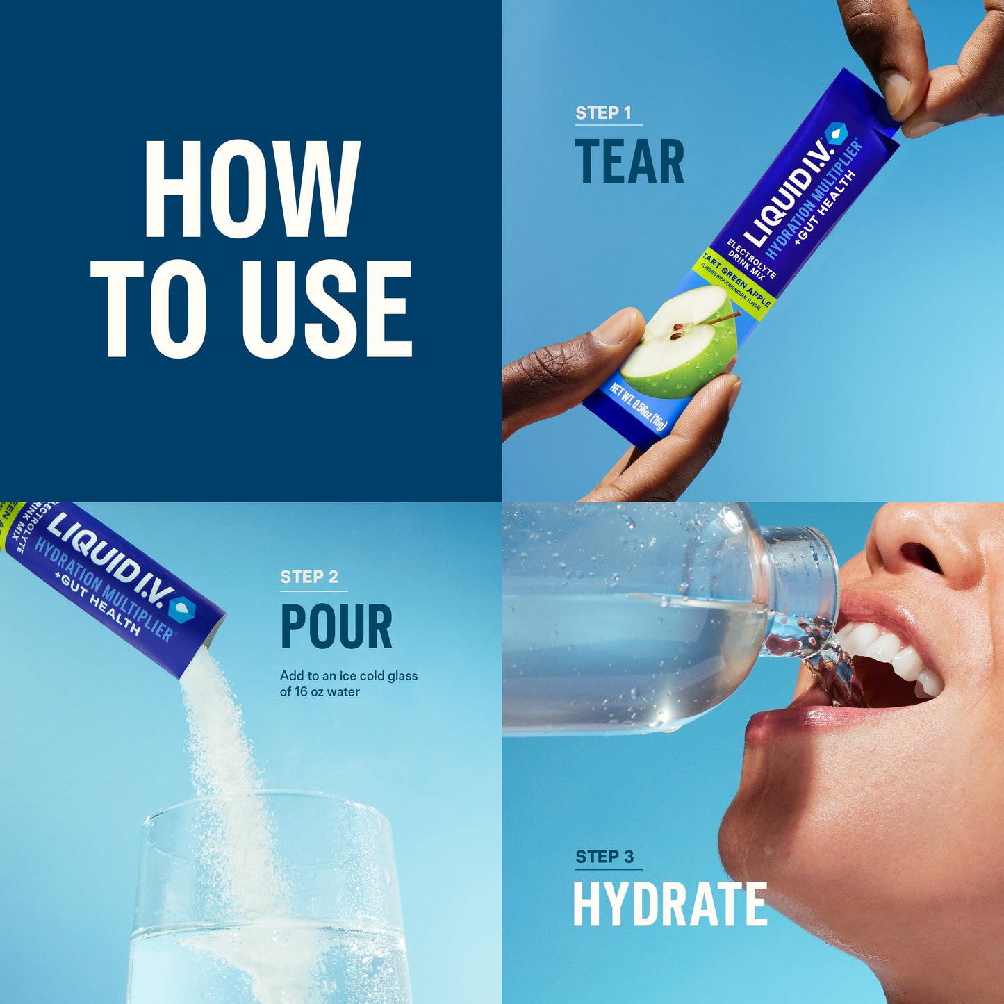 Liquid I.V.® Hydration Multiplier® + Probiotic Kombucha - Tart Green Apple - Hydration Powder Packets | Electrolyte Drink Mix | Easy Open Single-Serving Stick | Non-GMO | 14 Servings (Pack of 1)