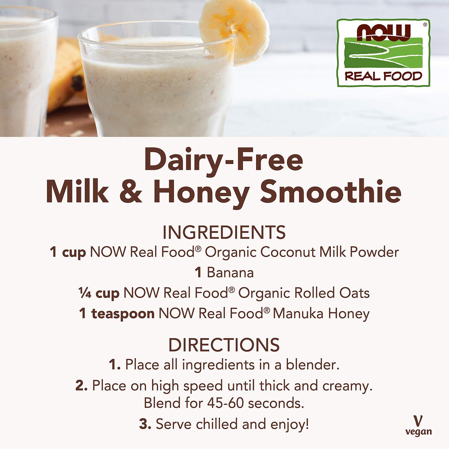 NOW Foods Organic Coconut Milk Powder Dairy Free Vegan Just Add Water 12Ounce