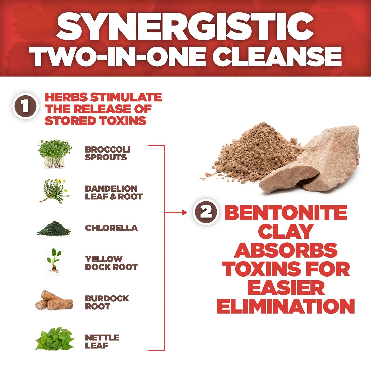 Yerba Prima Bentonite Clay Plus Herbal Detox - 60 Veggie Capsules - Natural Cleansing Supplement
