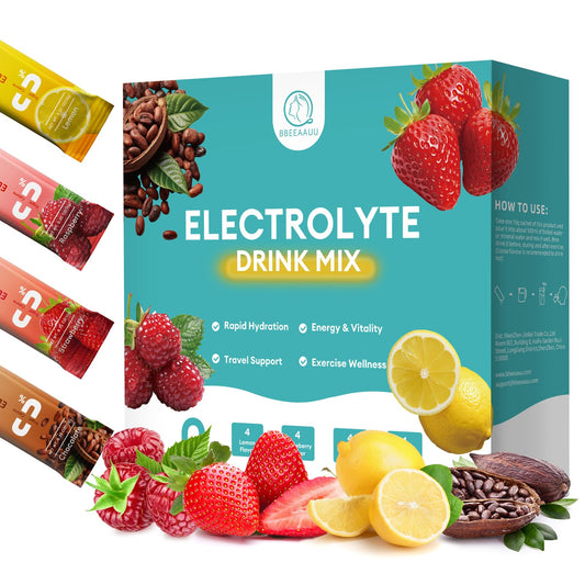 BBEEAAUU Electrolytes Powder No Sugar & 0 Calorie, Electrolytes Drink Mix, Variety Hydration Packets with Vitamins for Rapid Hydration, Endurance & Energy Support, Non-GMO, Vegan (16 Sticks)