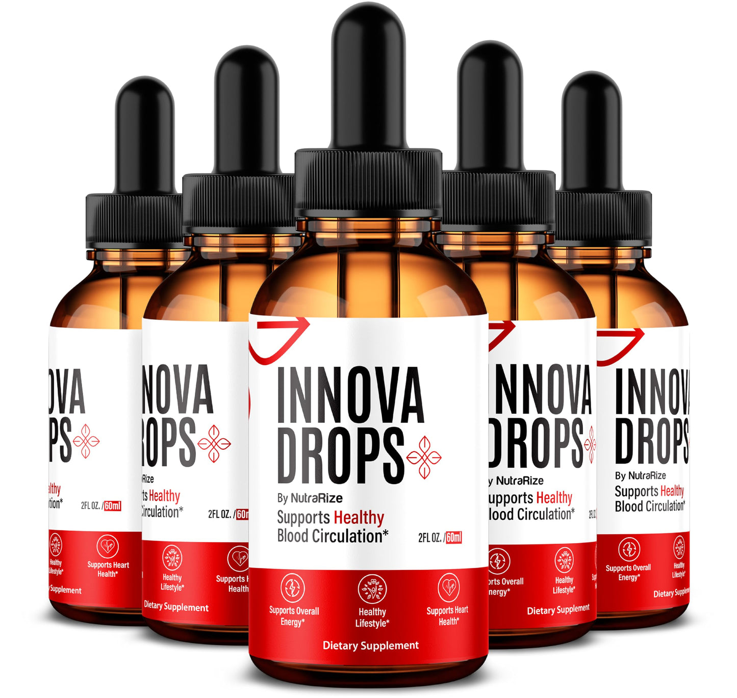NutraRize (5 Pack) Innova Drops, Official Blood Support in Liquid Form, All Natural Formula to Maintain Stable Levels, Supports Energy and Overall Health, Innova En Gotas Reviews (150 Servings)