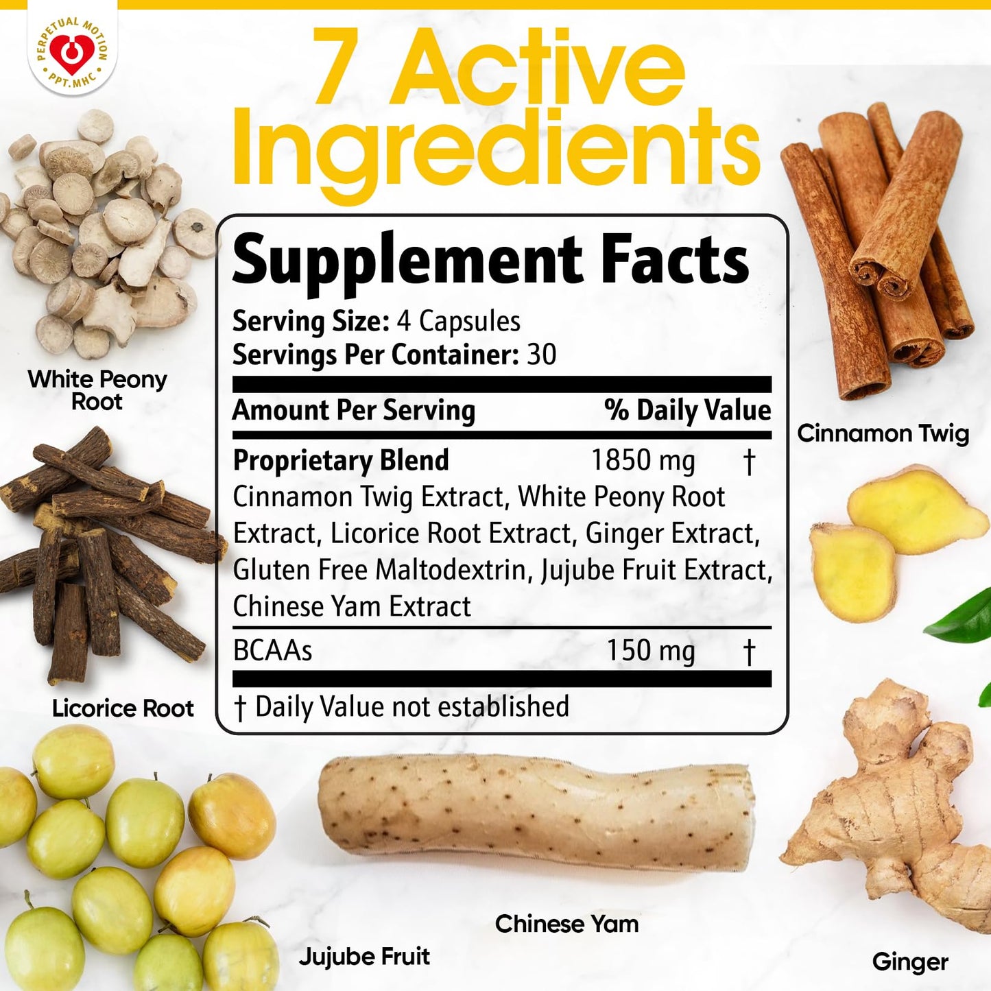 PPT.MHC Natural Muscle Support Supplement- Herbal Muscle Recovery & Builder for Men and Women, Premium Formula for Muscle Growth, Quality Sleep & Cramp Relief, 120 Veggie Capsules