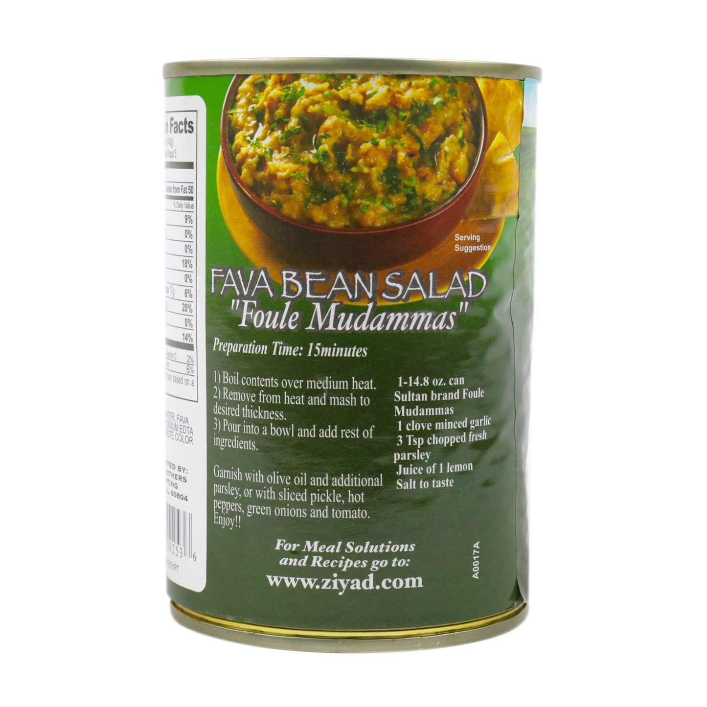 Sultan Brand Foule Mudammas Medium Fava Beans High in Dietary Fiber No Fat No Cholesterol 1480oz