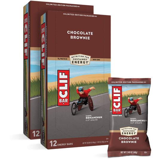 CLIF BARS - Energy Bars - Chocolate Brownie Made with Organic Oats - Plant Based Food - Vegetarian - Kosher (2.4 Ounce Protein Bars, 24 Count) Packaging May Vary,12 Count (Pack of 2)