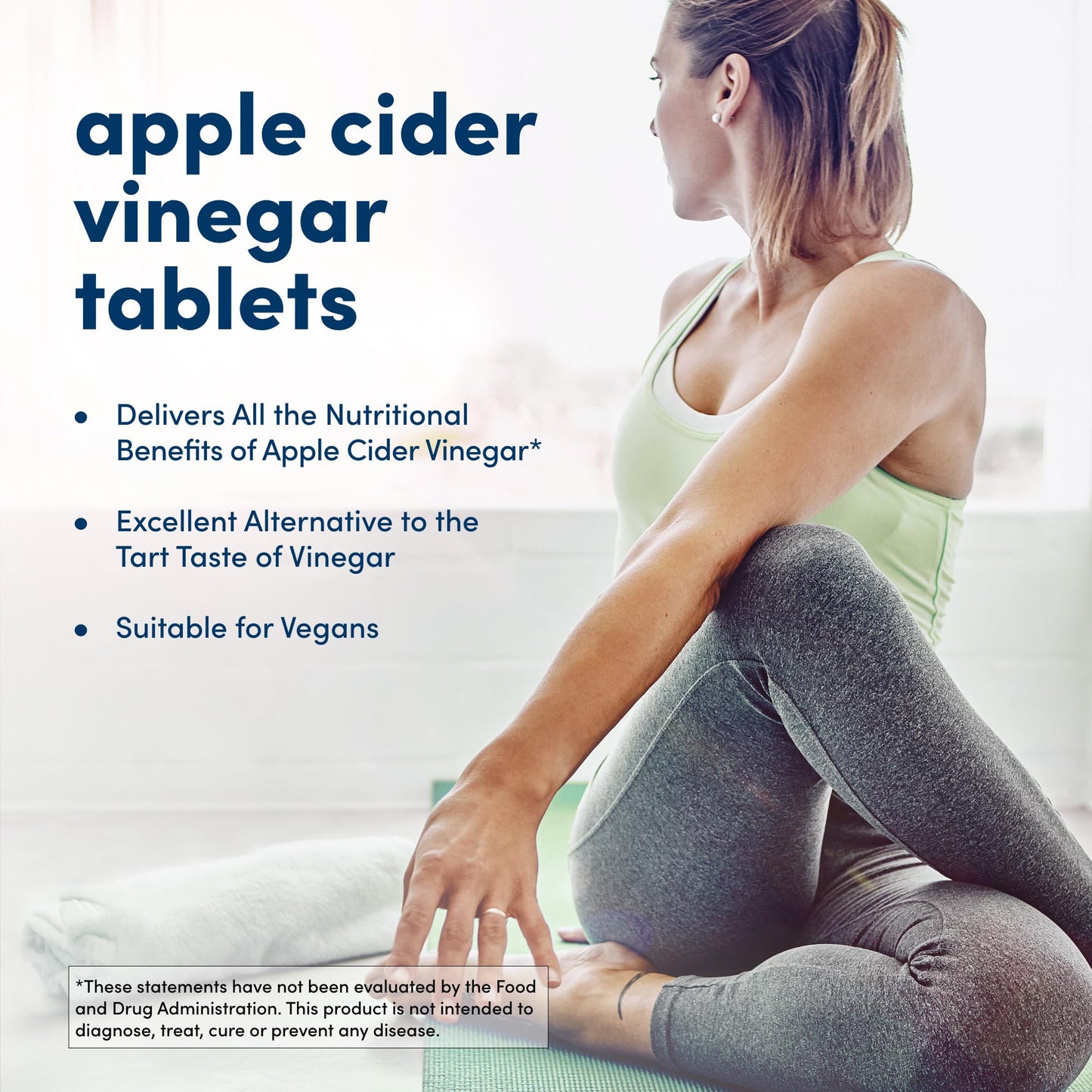 American Health Apple Cider Vinegar - 200 Tablets - 480 mg Per Serving - Non-GMO, Vegetarian, Gluten Free - 100 Servings