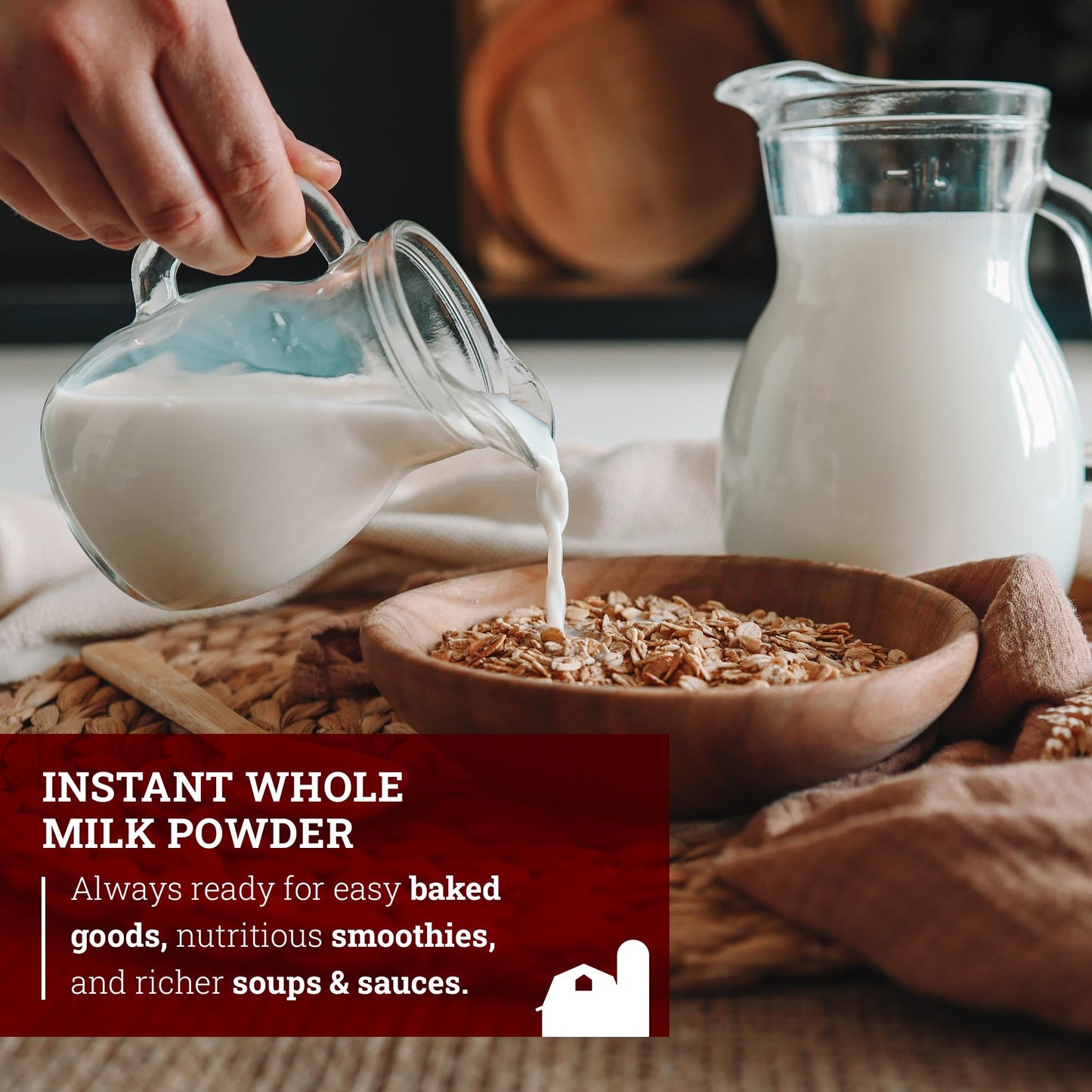 Hoosier Hill Farm Instant Whole Milk Powder 15LB Pack of 1