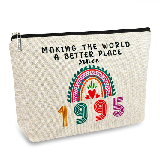 ancpeany 30th Birthday Gifts for Her Makeup Bags, 30th Birthday Decorations for Women, 1995 Anniversary 30 Year Old Gift Ideas for Wife, Sister, Best Friend Female, Mothers Day Cosmetic Travel Bag