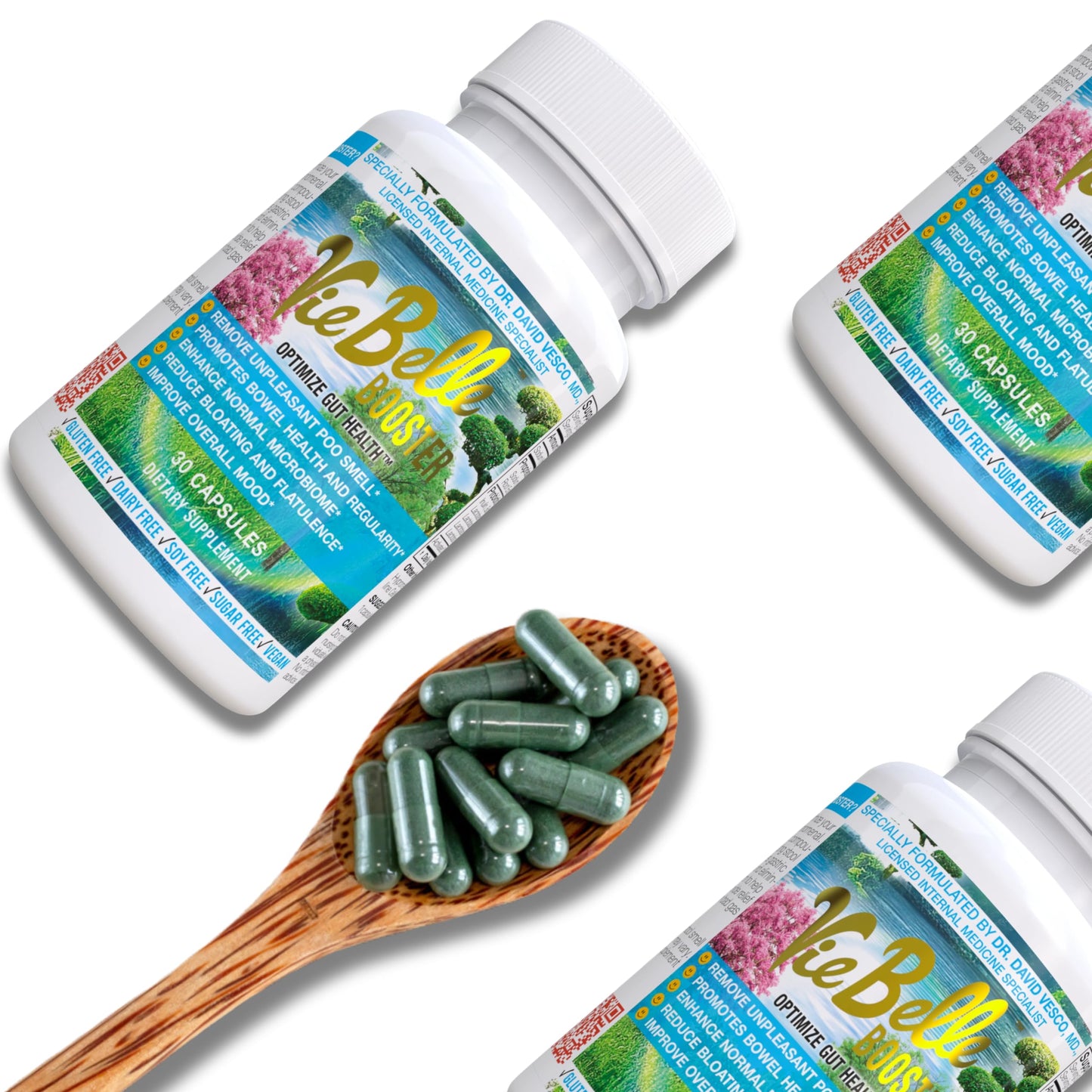 Doctor-Formulated for Optimal Gut Health - All-Natural Ingredients, Promotes Bowel Health, Enhances Microbiome, Reduce Bloating, Remove Unpleasant Poo Odors, Improve Mood - 1 Month Supply/30 Capsules