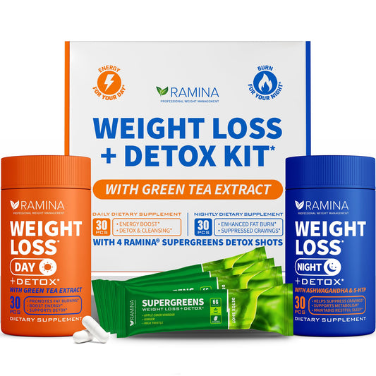 Ultimate Weight Loss Kit - 30 Day & Nighttime Detox Shots - Metabolism Booster & Appetite Control - Diet Supplements for Women & Men - Fat Burning & Weightloss Pills, Fat Burner & Appetite Suppressant