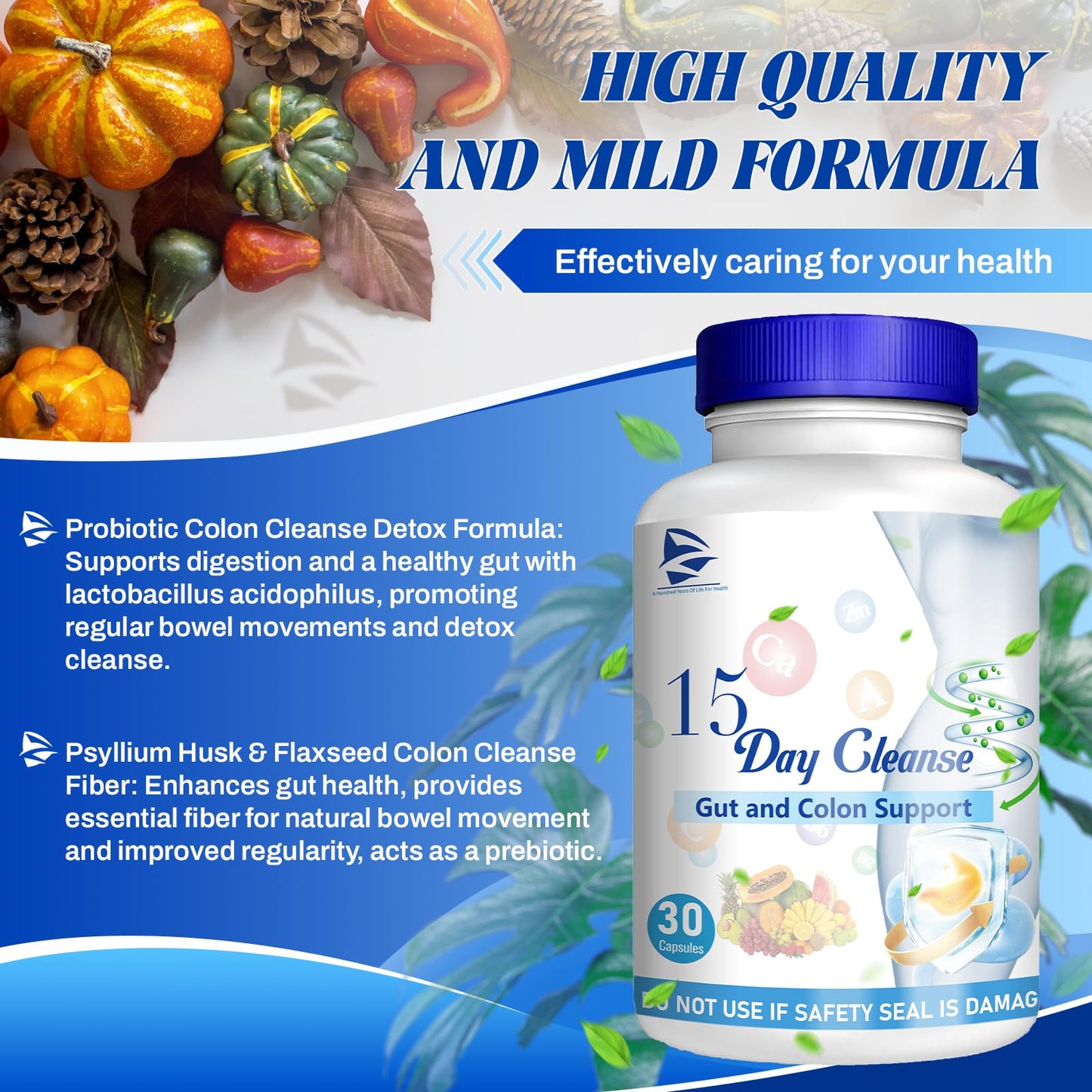 Generic 2024 New Formula 15 Day Gut Cleanse - Gut and Colon Support, 15 Day Cleanse Bowel Dissolving Capsules, Advanced Formula with Senna, Cascara Sagrada & Psyllium Husk, 30 Capsules/Bottle (2pc)