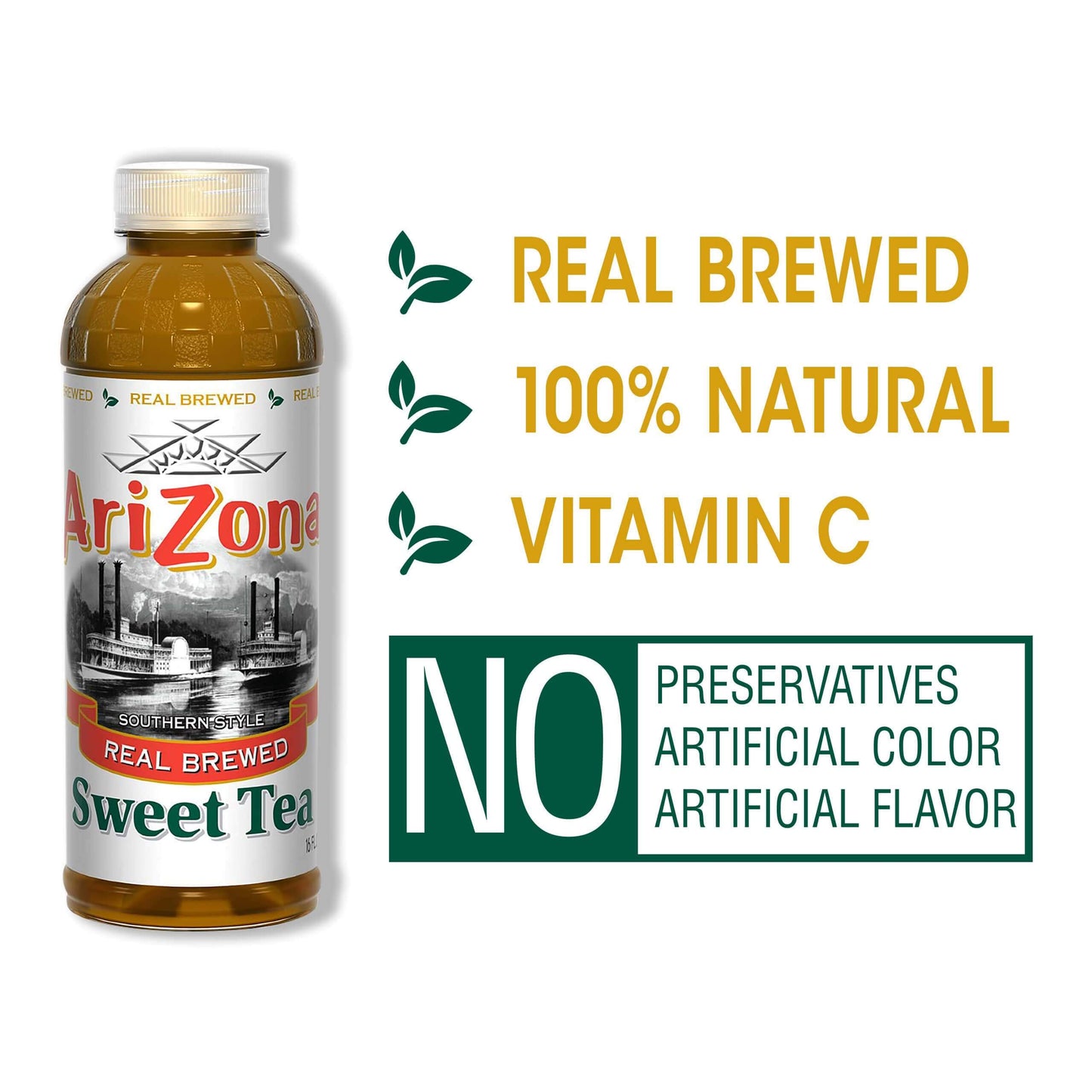 AriZona Southern Style Sweet Tea Premium Brewed 16 Fl Oz Pack of 12