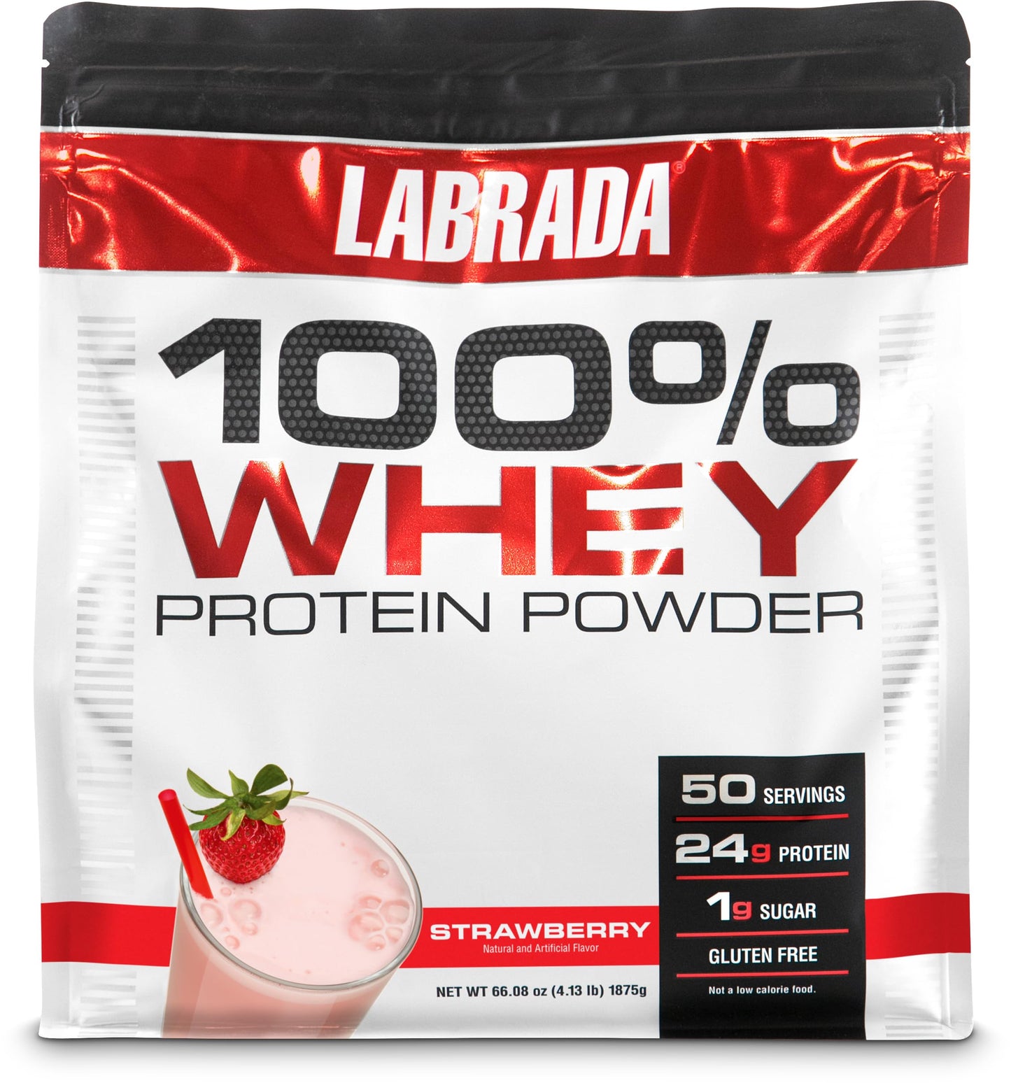 Labrada Nutrition 100% Whey Protein Powder, Strawberry, 4.13 lb