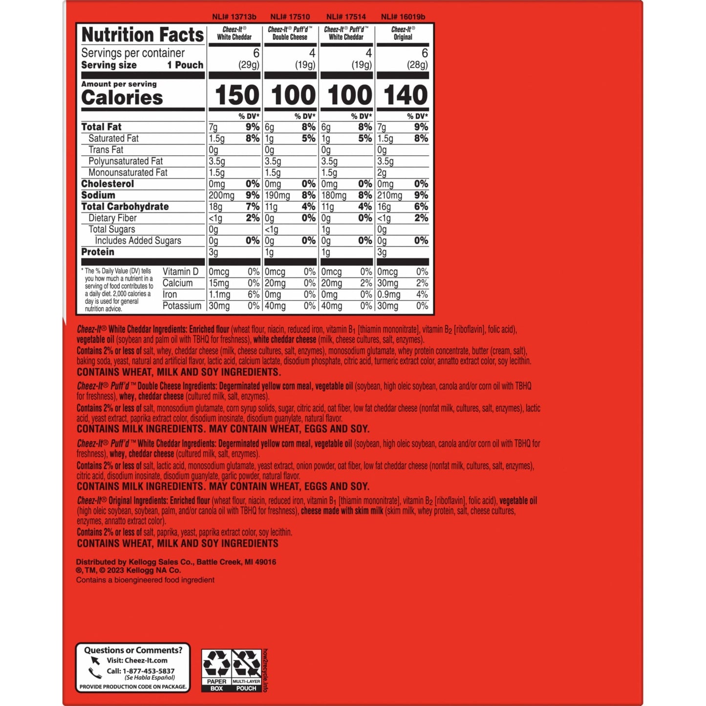 CheezIt Cheese Crackers Baked Snack Crackers Office and Kids Snacks Variety Pack 1772oz Box 20 Pouches