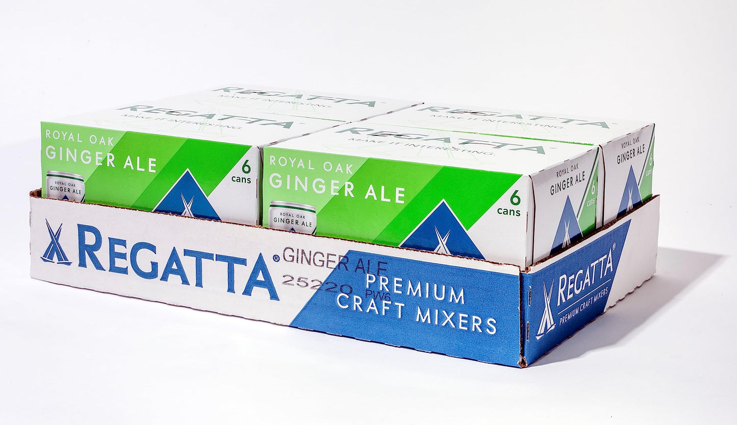 Royal Oak Ginger Ale by Regatta Premium Soda and Cocktail Mixer AllNatural Ingredients 75oz Case of 24 Sleek Cans