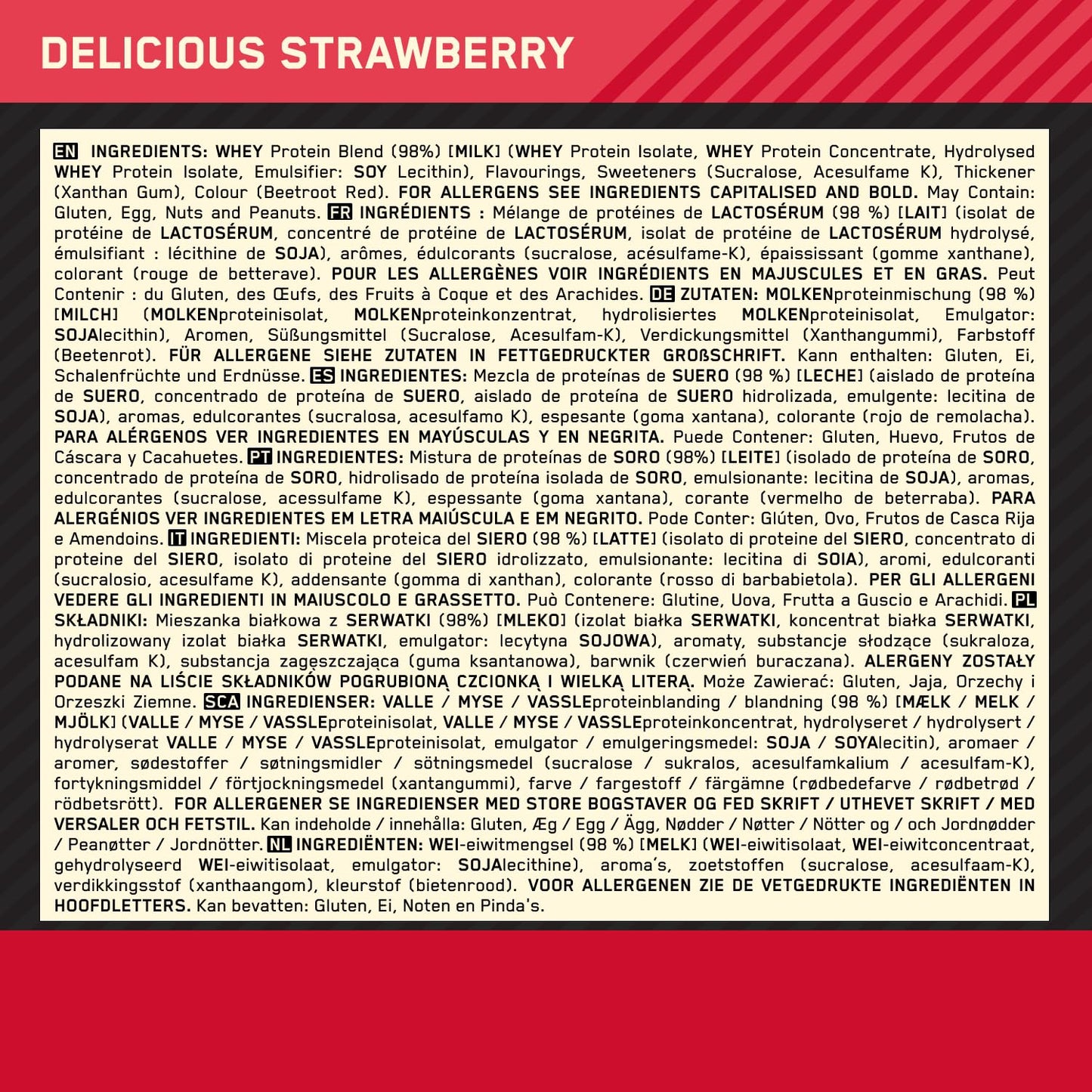 Optimum Nutrition 100% WHEY Gold Strawberry 5LB