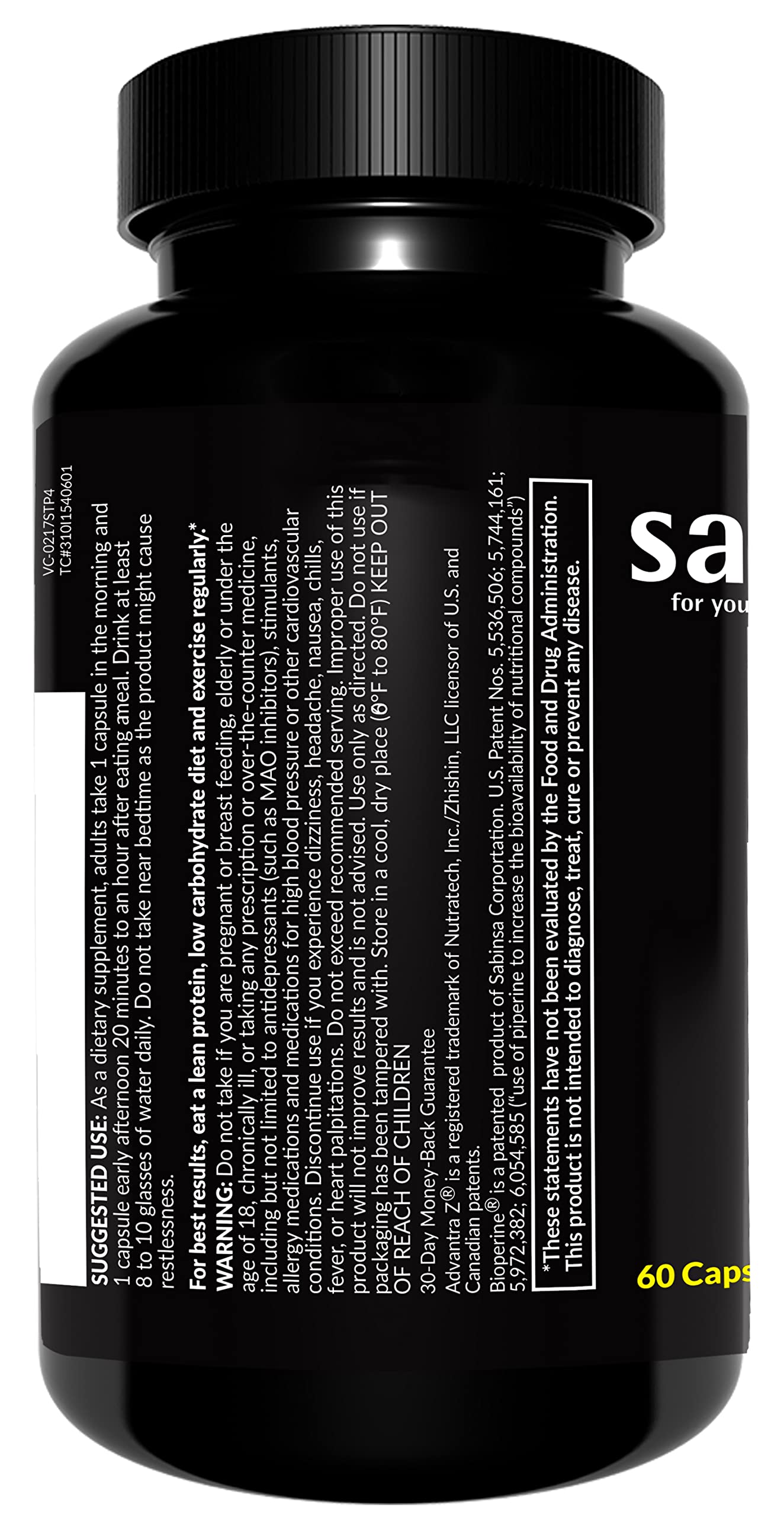 Saba TrimPro™ - Thermogenic Fat Burner - Weight Loss, Appetite Suppressant, & Energy Booster - Premium Vitamins, Minerals & Plant Ingredients & More - 60 Natural Diet Pills